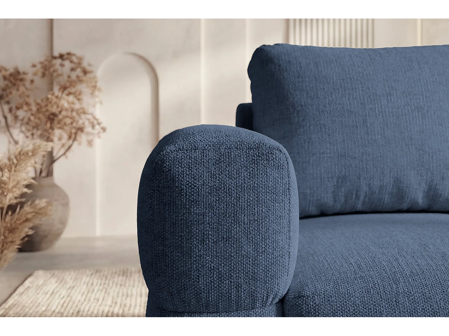 ELTON - Sofa 2-er Rechte Stof - Blauw