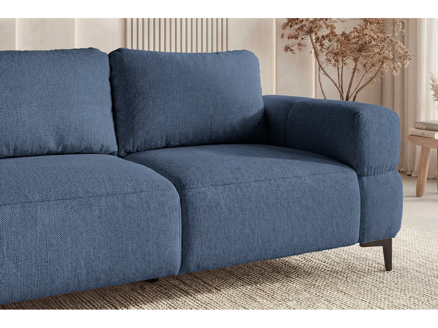 ELTON - Sofa 2-er Rechte Stof - Blauw