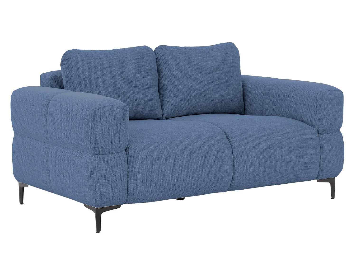 ELTON - Sofa 2-er Rechte Stof - Blauw
