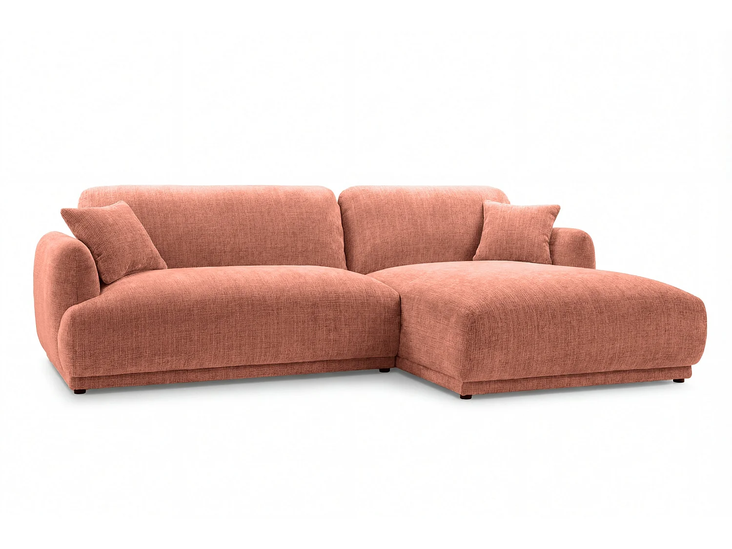 ROSALIE - 3-zits hoekbank in chenille stof - Terracotta