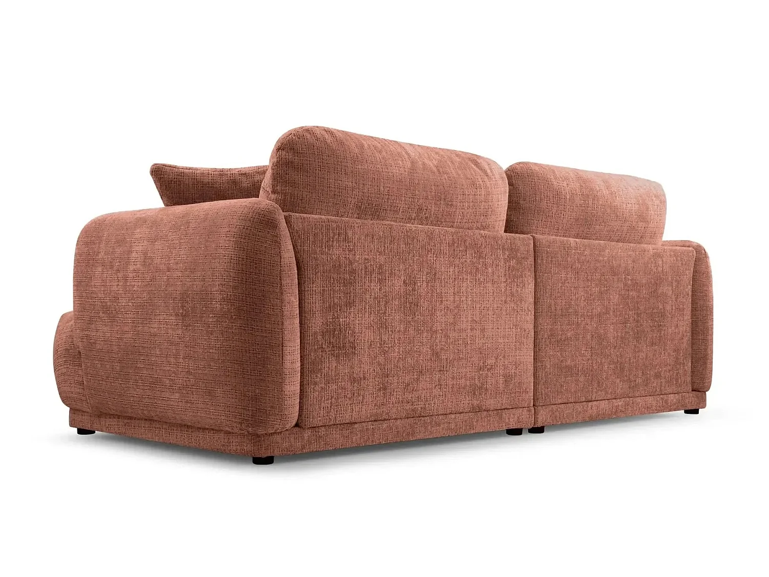 ROSALIE - Canapé droit tissu chenille 2 places Terracotta