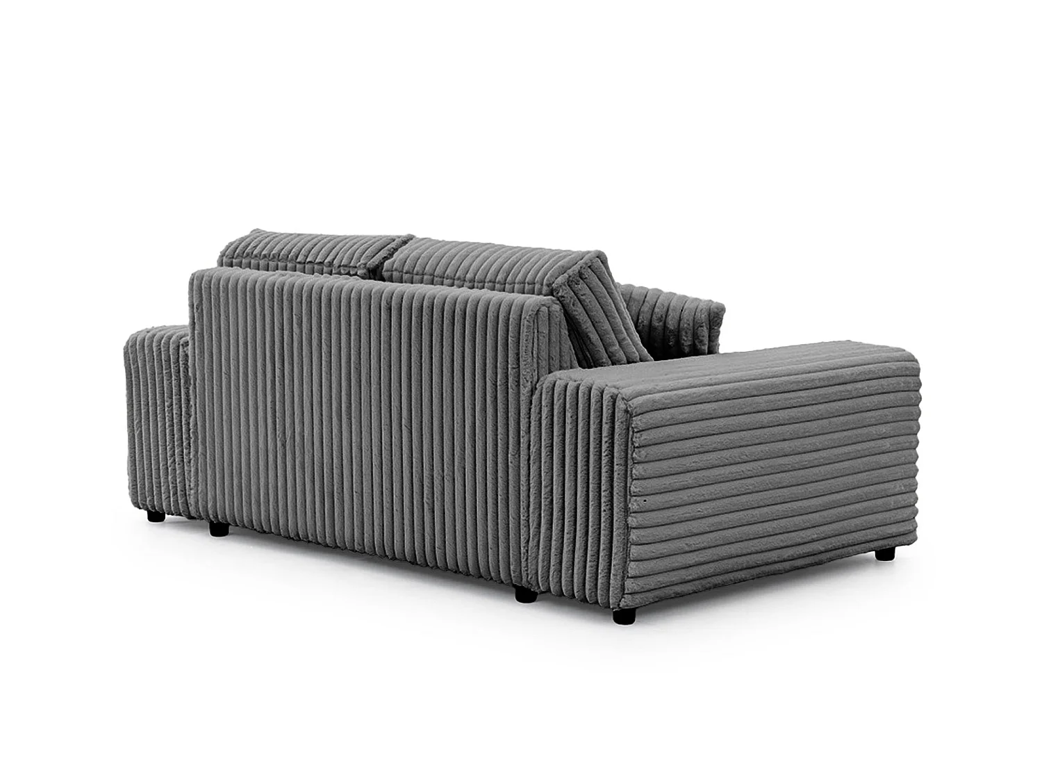 CAISA - Canapé droit velours côtelé 2 places Gris foncé