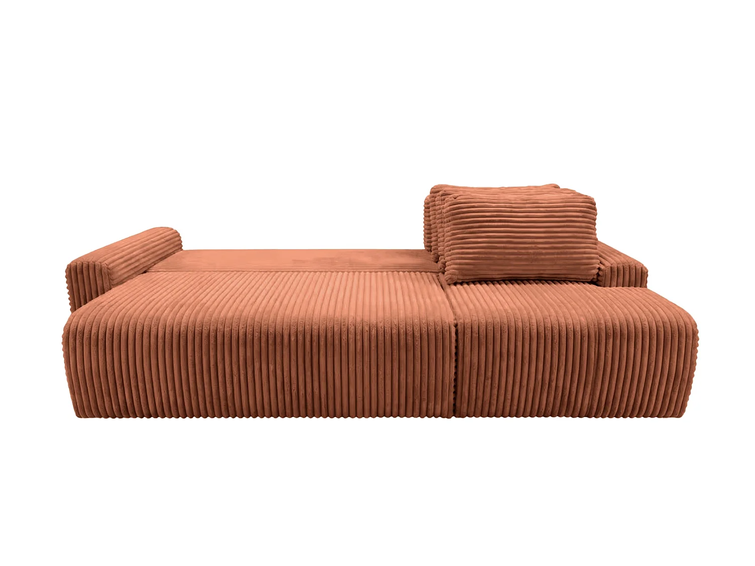 ELVIS - 4-zits gros corduroy hoekbank - Terracotta