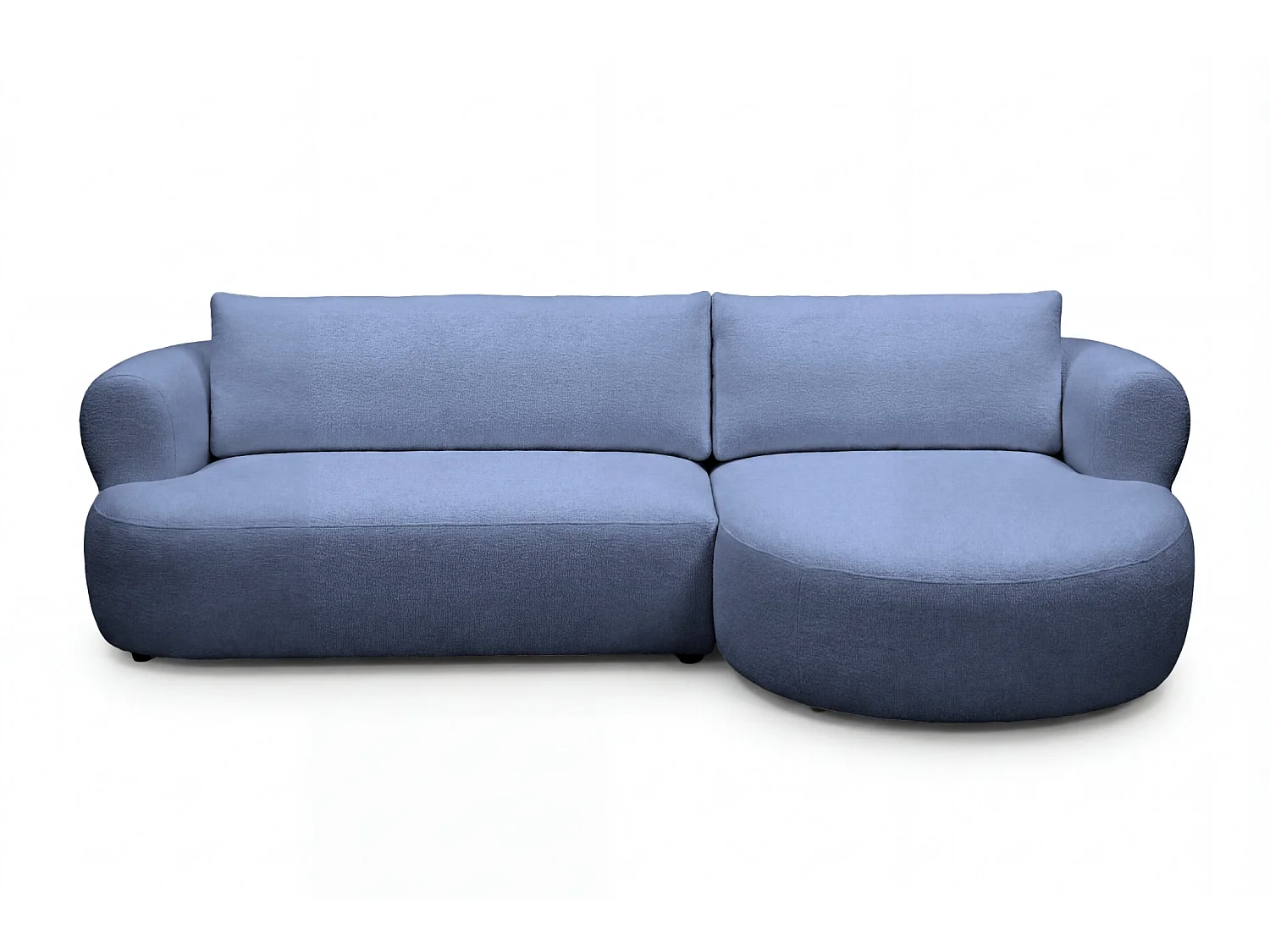 ELLY - Chenille stoffen hoekbank 4 zits - Links - Blauw