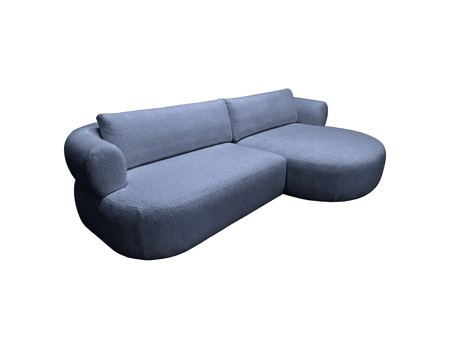 ELLY - Chenille stoffen hoekbank 4 zits - Links - Blauw