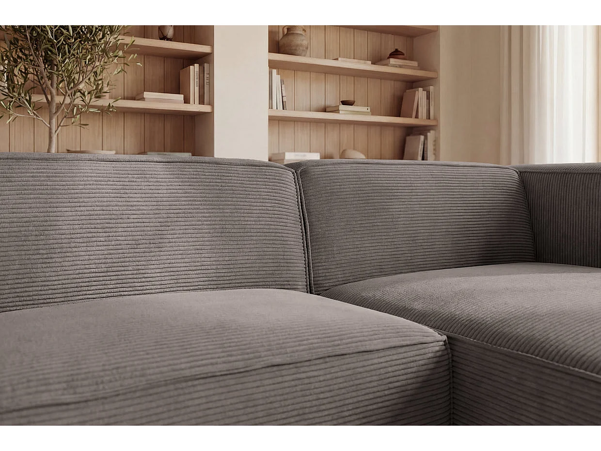 BASIL - Corduroy hoekbank 4 zits links - Taupe