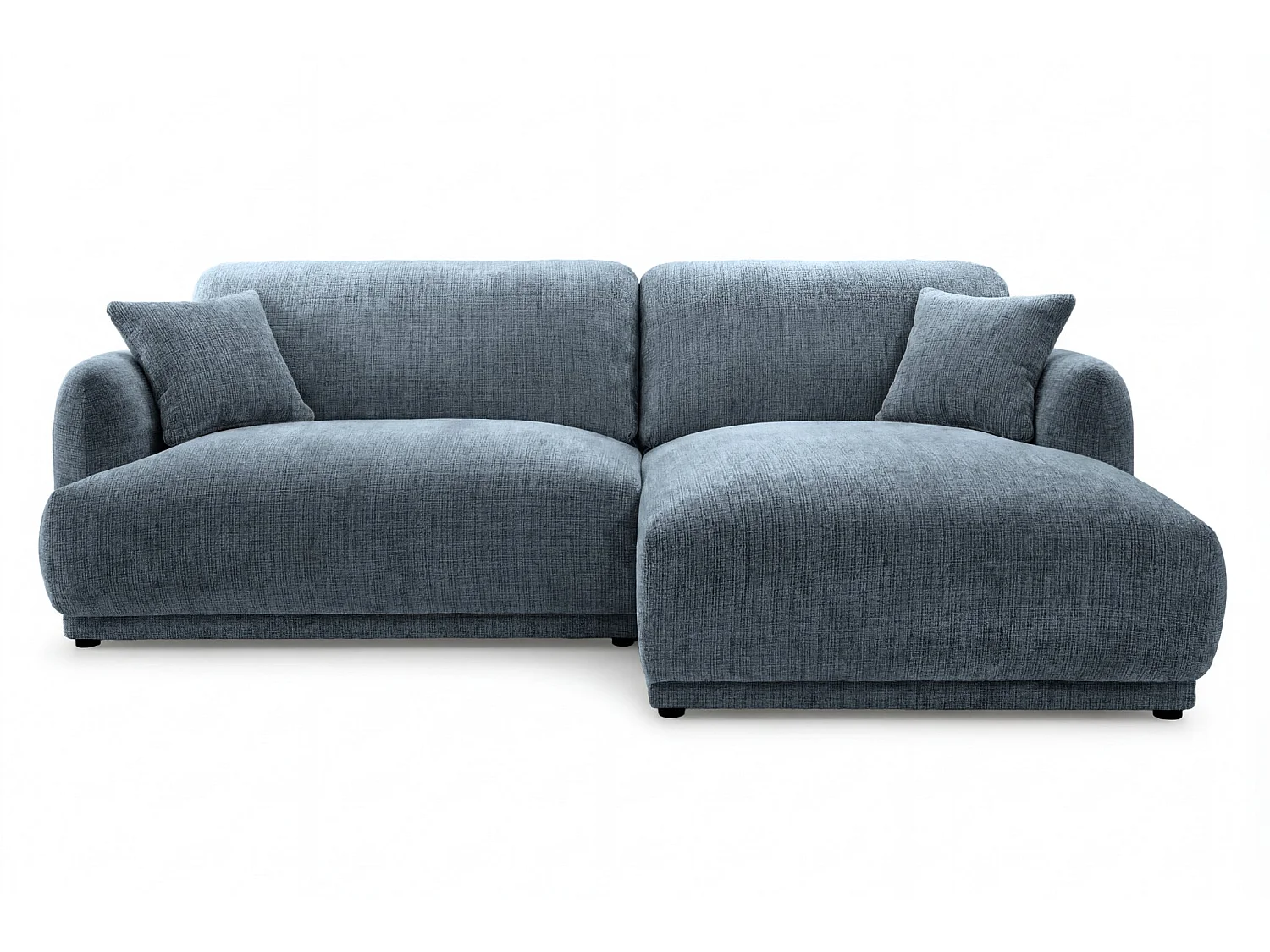 ROSALIE - 3-zits hoekbank in chenille stof - Blauw