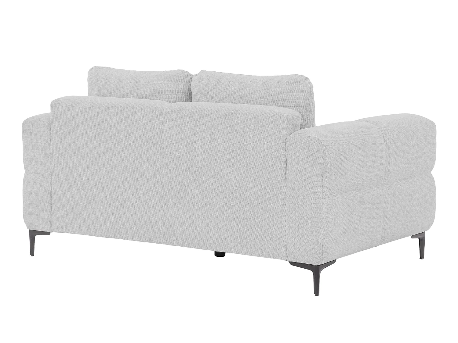 ELTON - Canapé droit tissu lisse 2 places Gris clair