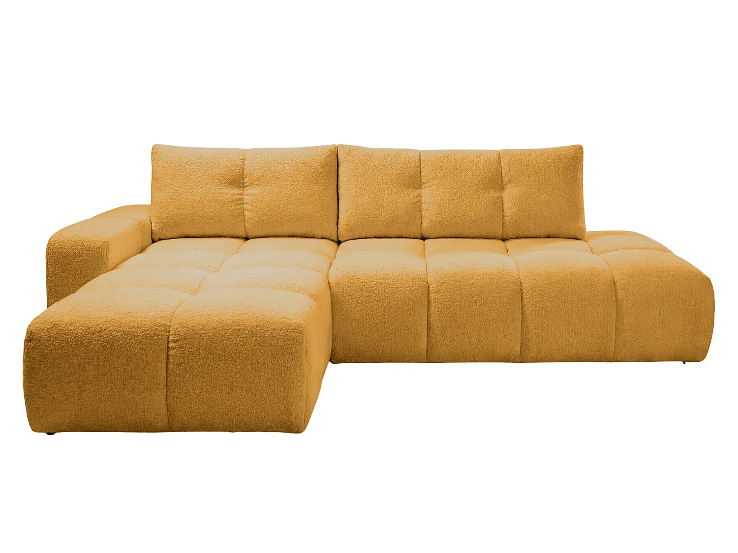 CONSTANCE - 4-zits hoekbank in chenille stof - Mustard
