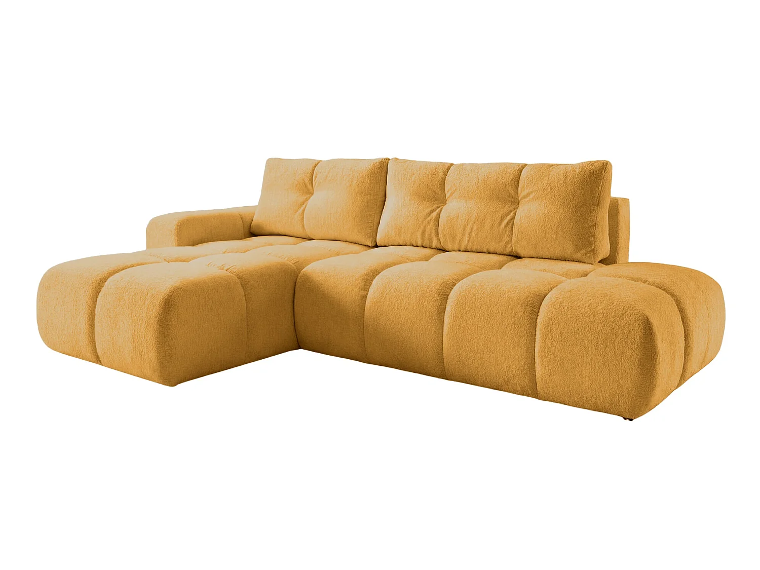 CONSTANCE - 4-zits hoekbank in chenille stof - Mustard