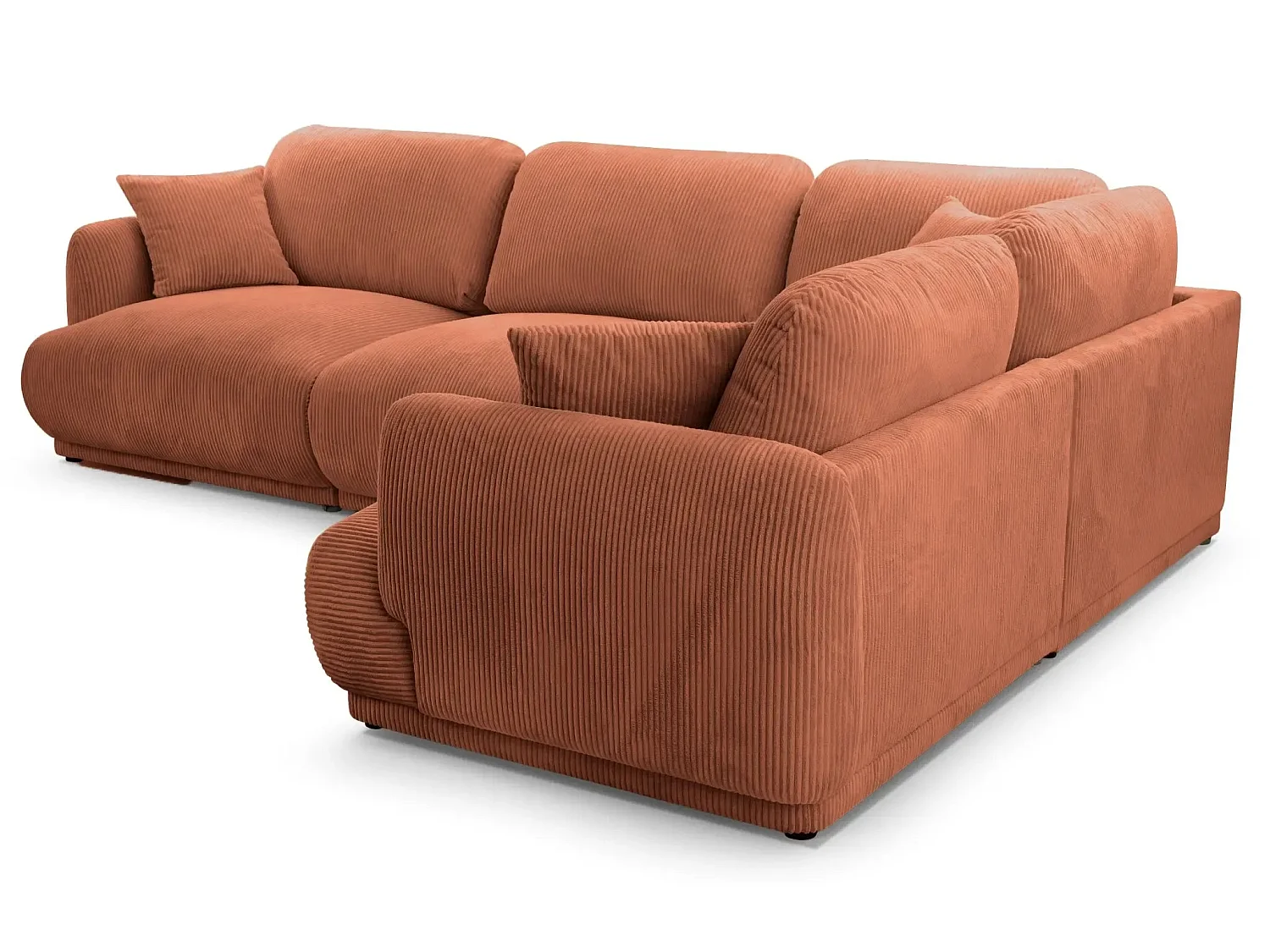 ROSALIE L - Modulaire hoekbank small corduroy 4 zits - Links - Terracotta