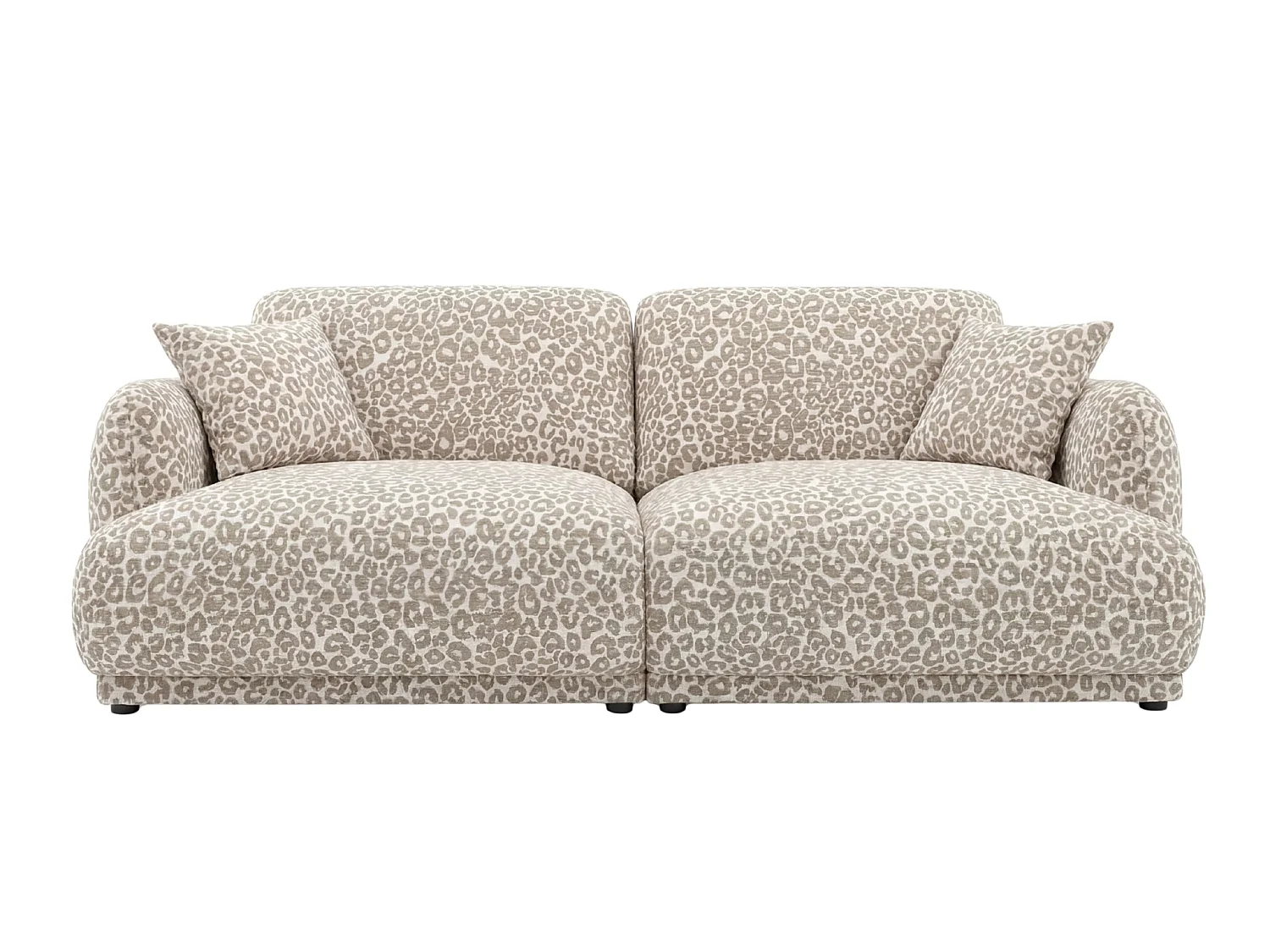 ROSALIE - Dierenprint stoffen 2-zits rechte bank - Beige