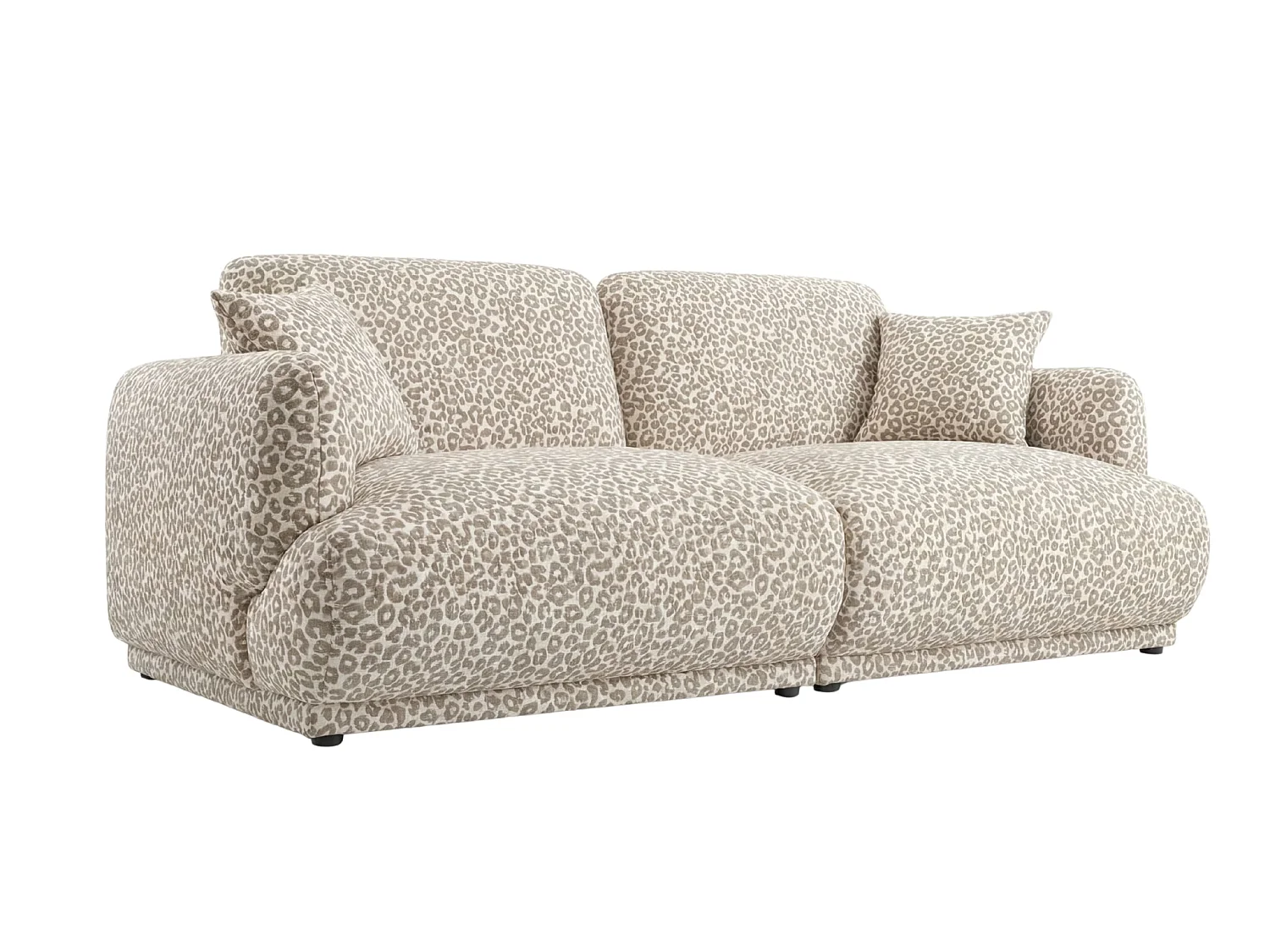 ROSALIE - Dierenprint stoffen 2-zits rechte bank - Beige