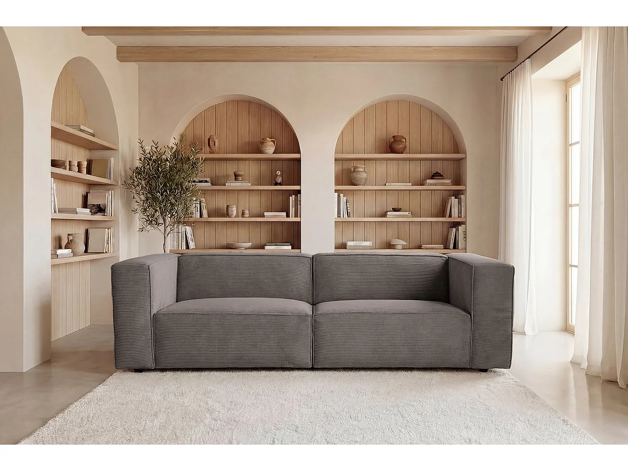 BASIL - 3-zits rechte corduroy bank - Taupe