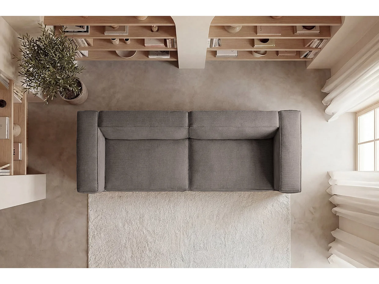 BASIL - 3-zits rechte corduroy bank - Taupe