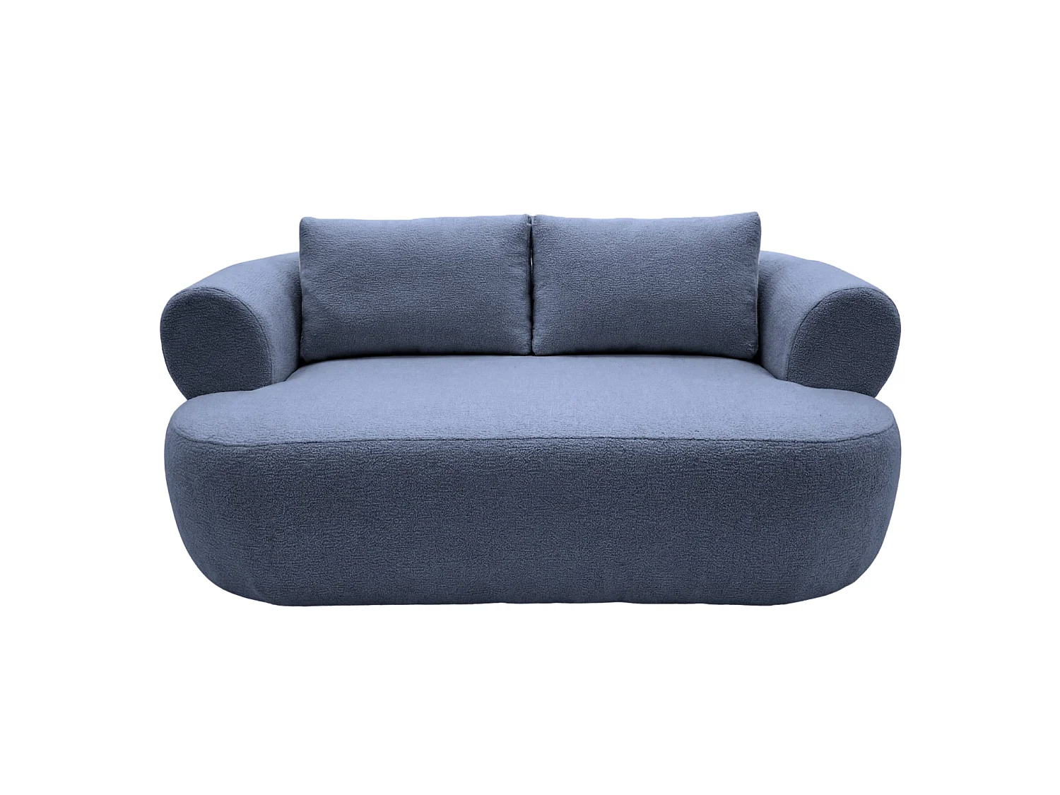 ELLY - 2 zits rechte bank in chenille stof - Blauw