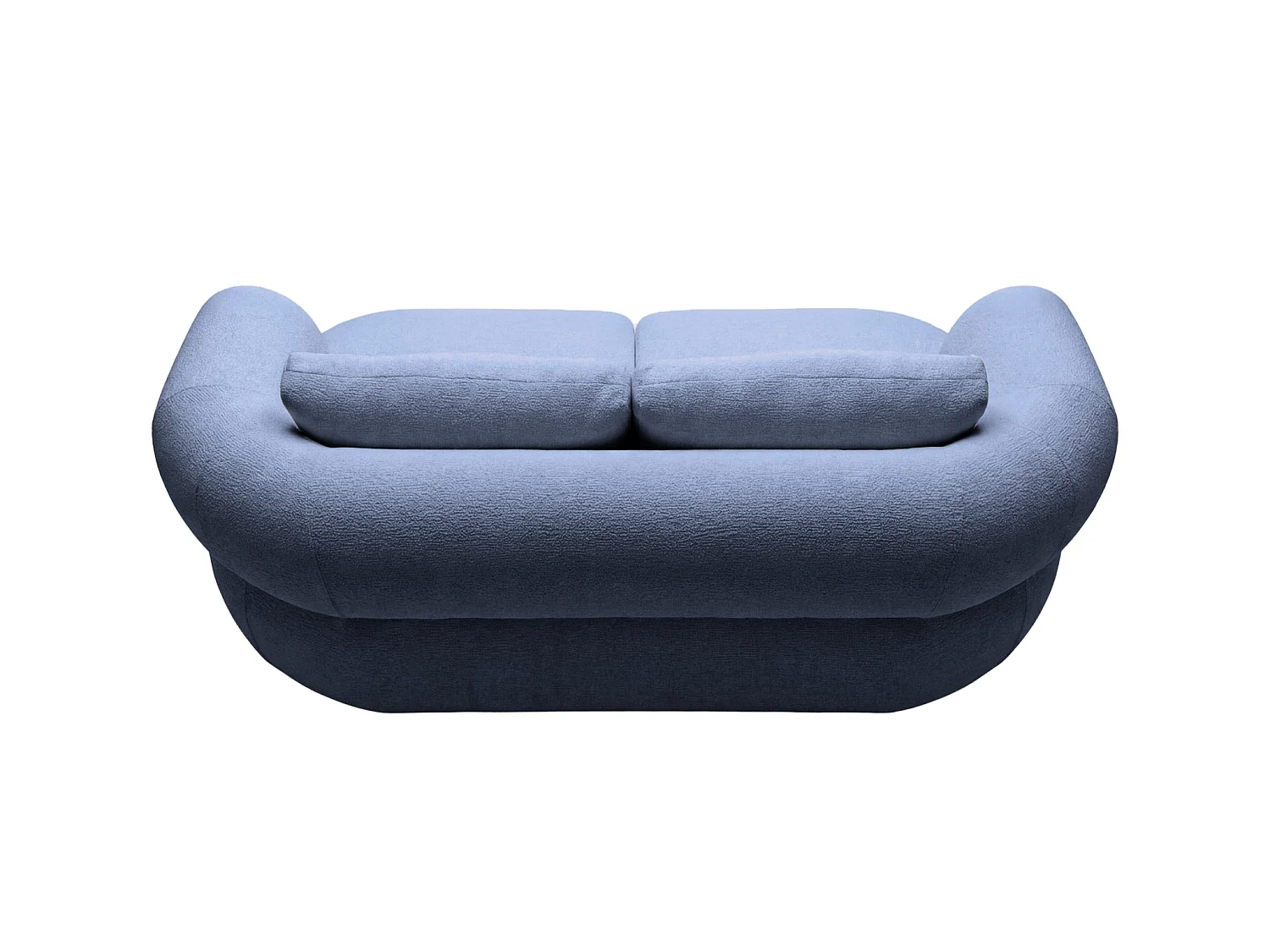 ELLY - 2 zits rechte bank in chenille stof - Blauw