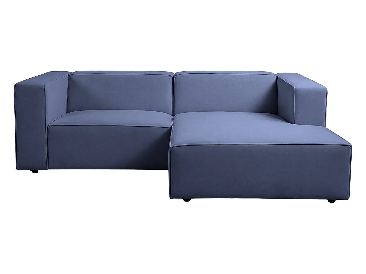BASIL - 4 zits stoffen hoekbank links - Blauw