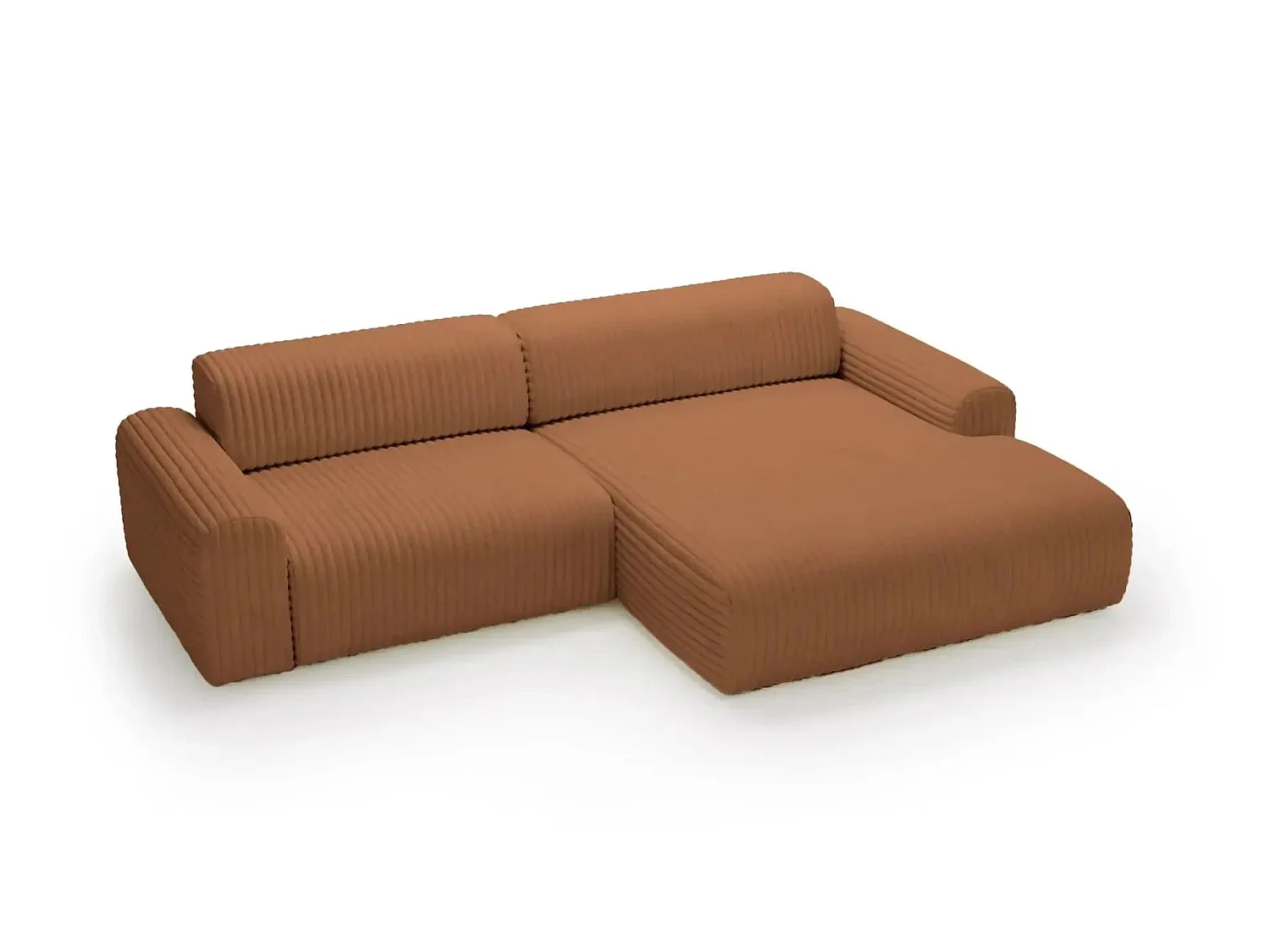 MILA - 3-zits corduroy hoekbank - Links - Terracotta