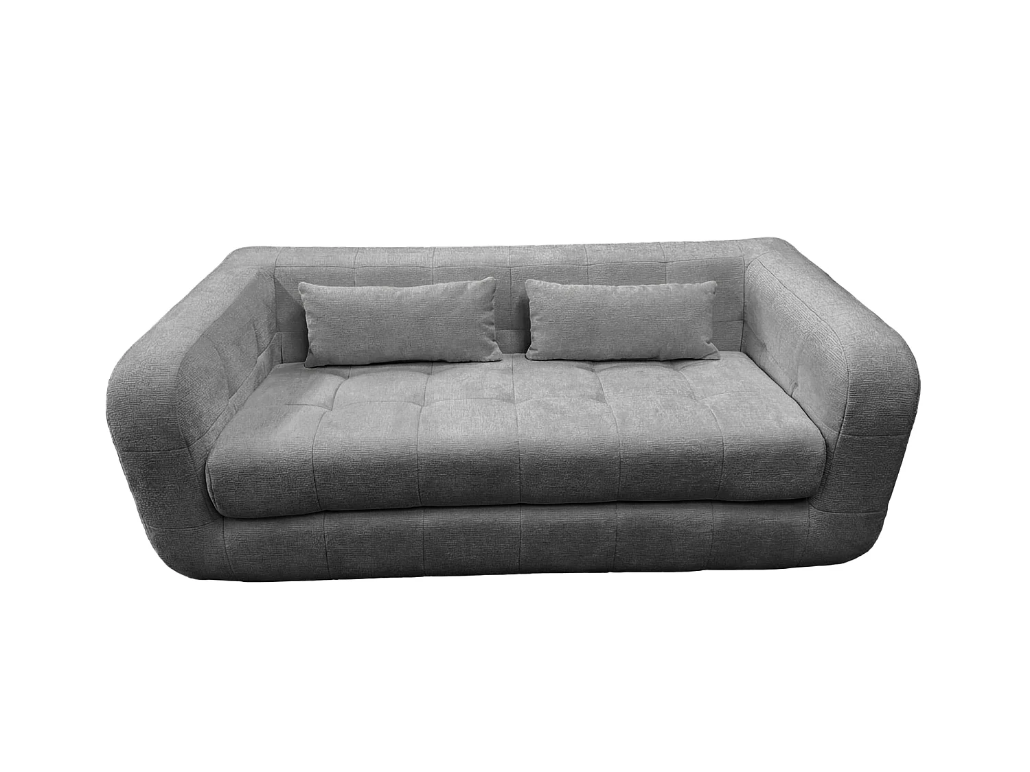 ARLETTE - Canapé droit tissu chenille 3 places Gris foncé