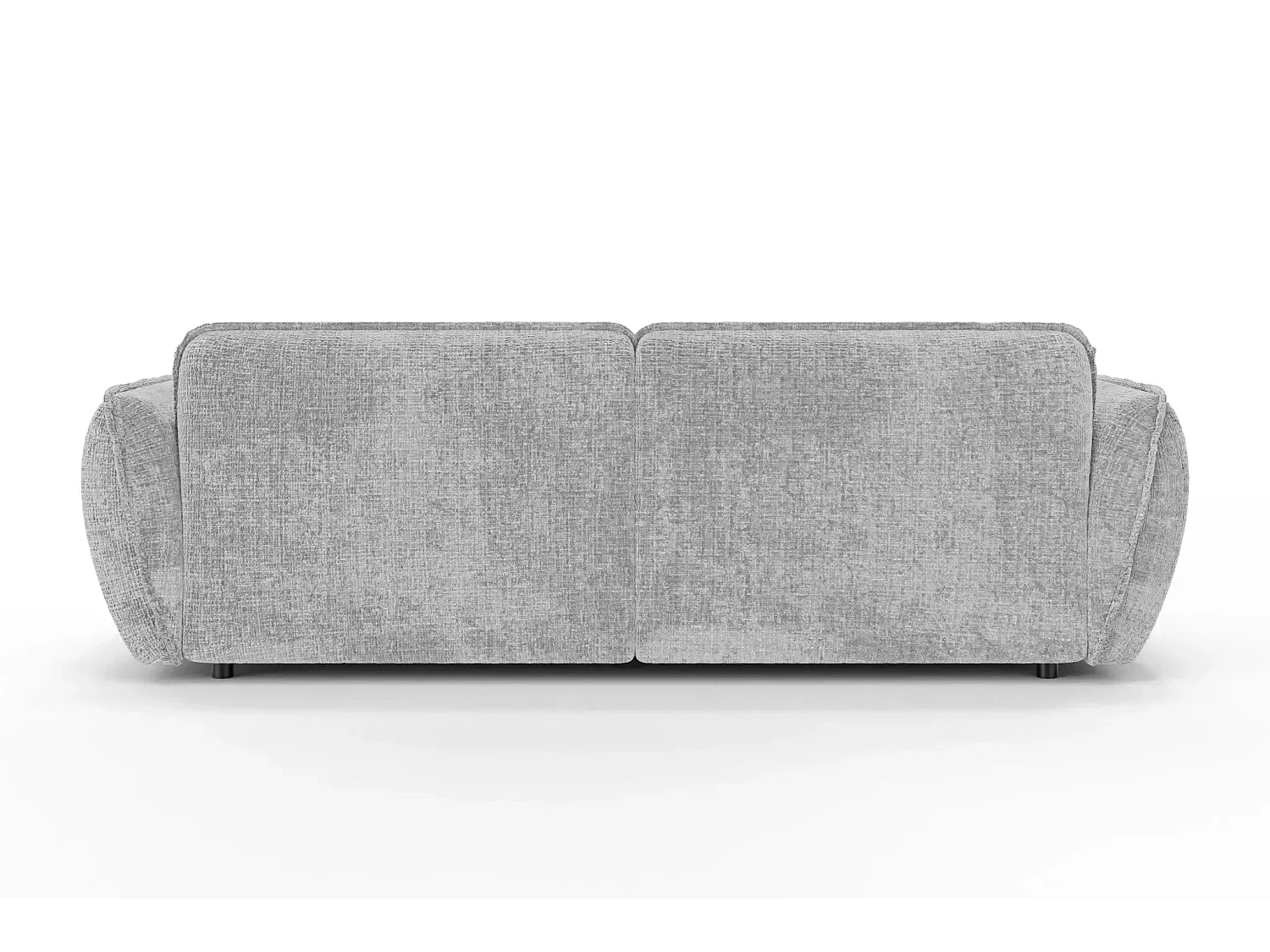 MONA - Canapé d'angle tissu chenille 4 places Gris clair Droit