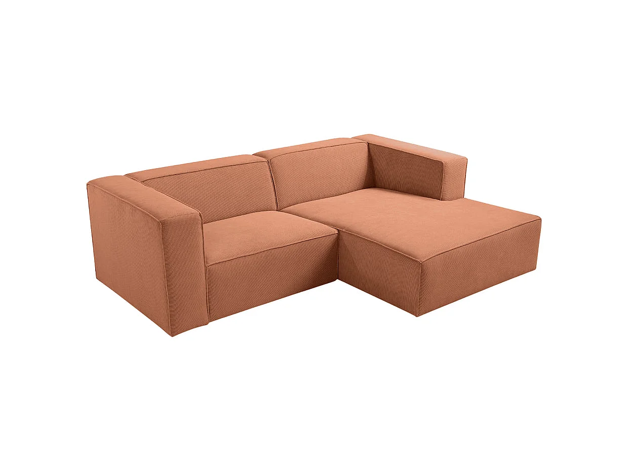 BASIL - Corduroy 4-zits hoekbank, rechts - Terracotta
