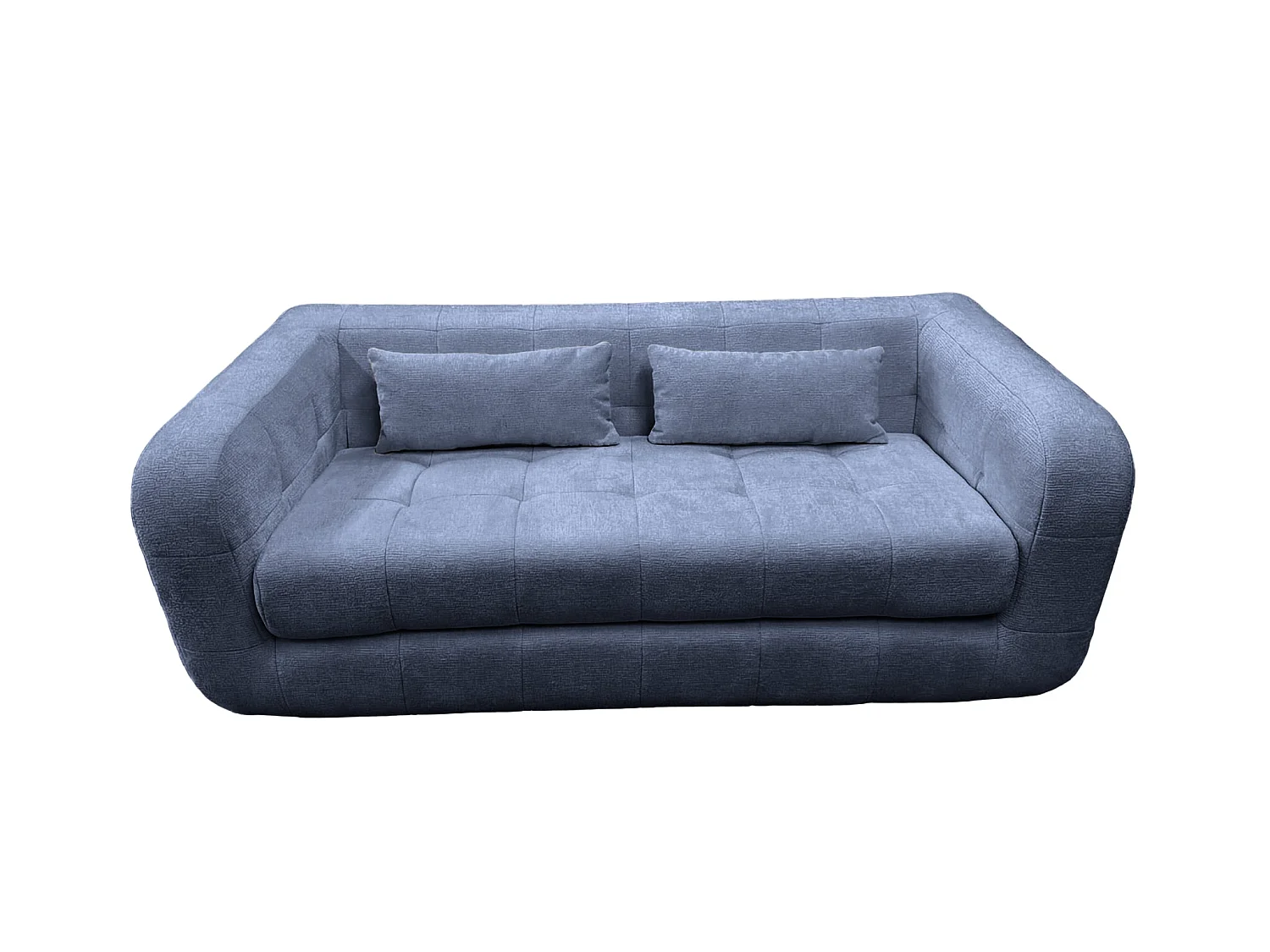 ARLETTE - Canapé droit tissu chenille 3 places - Bleu