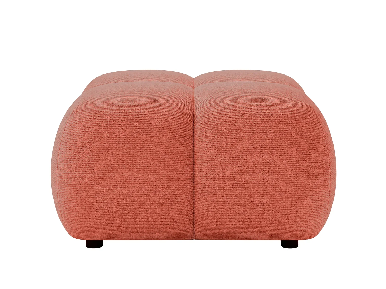 CONSTANCE - Pouf en tissu chenille Terracotta 72x72x43.5