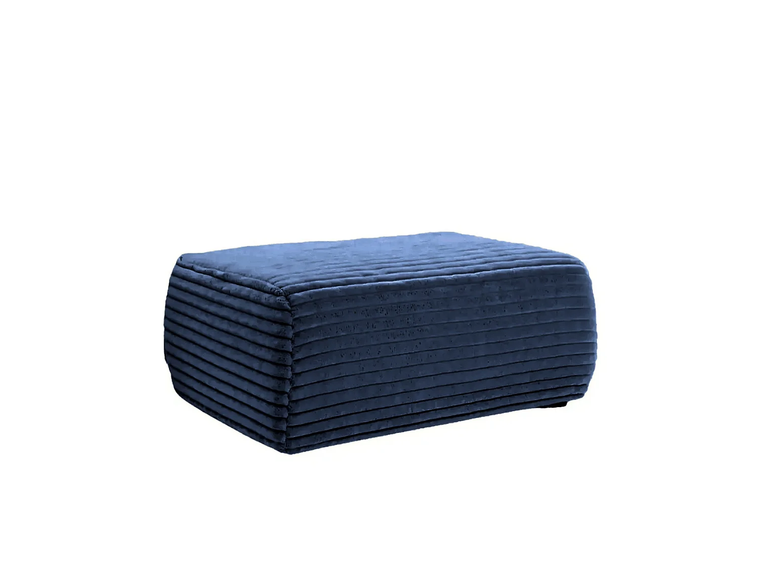 OLYMPE - Pouf en velours côtelé Bleu 100x68x42