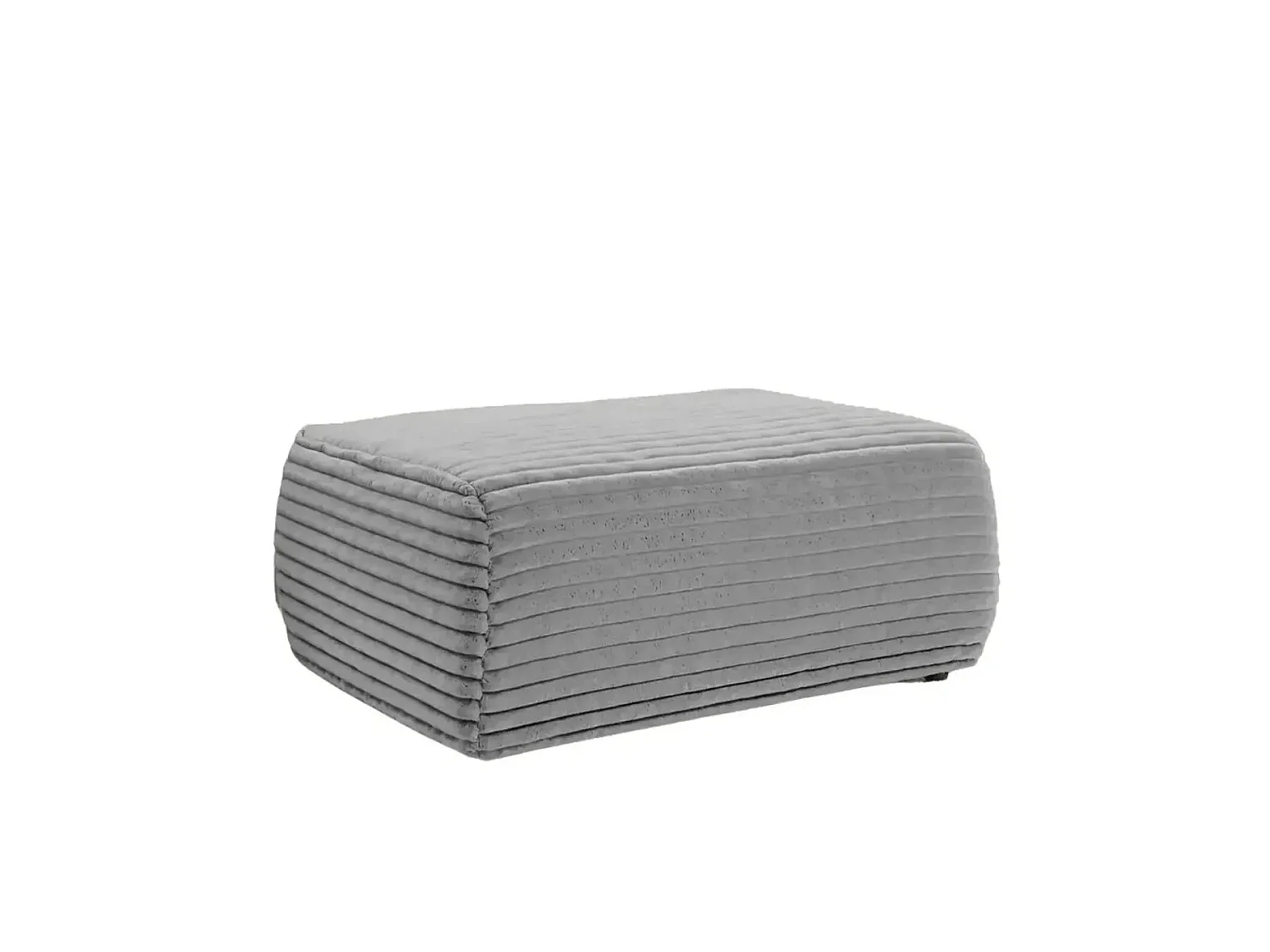 OLYMPE - Pouf en velours côtelé Bleu 100x68x42