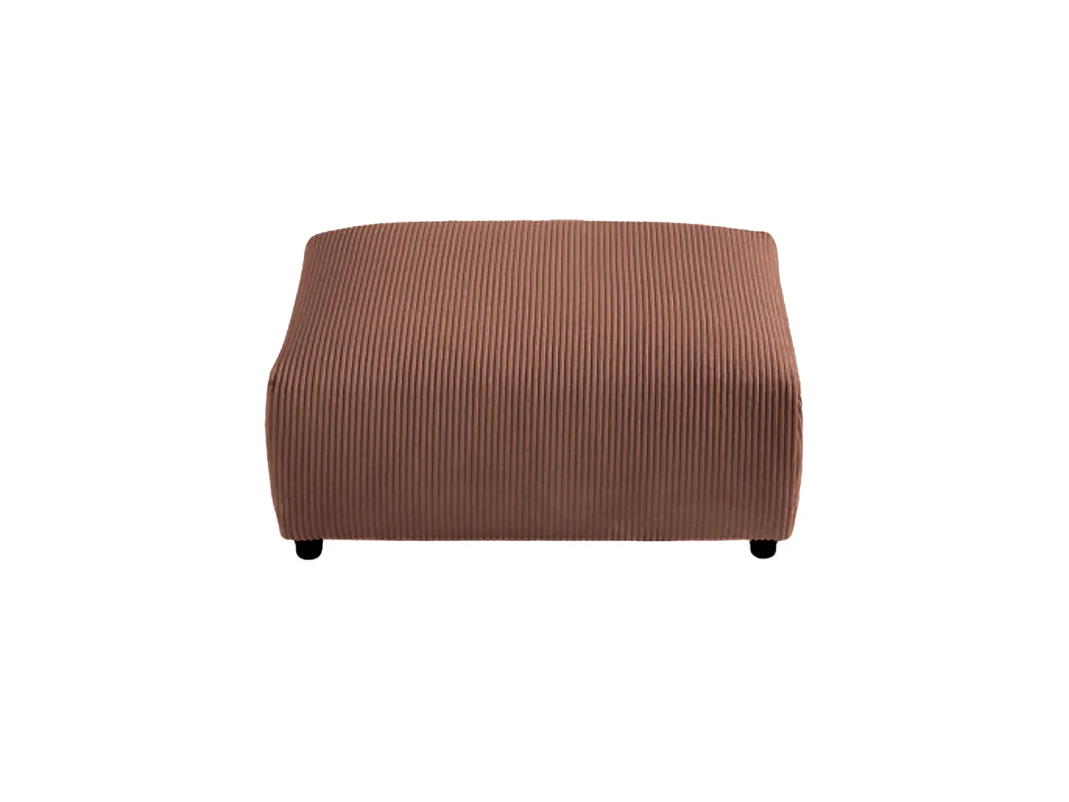 ENA - Pouf en velours côtelé Terracotta 88x88x37
