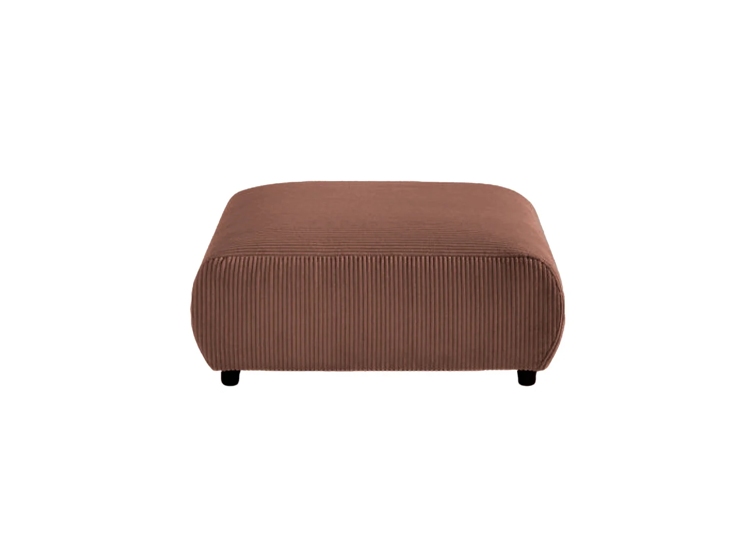 ENA - Pouf en velours côtelé Terracotta 88x88x37
