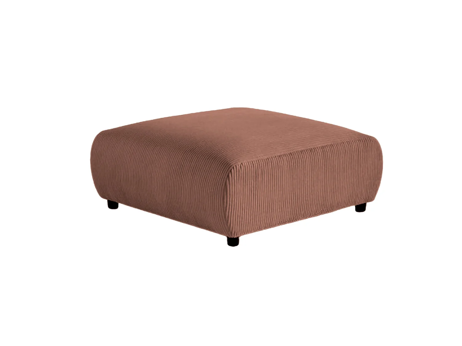 ENA - Pouf en velours côtelé Terracotta 88x88x37