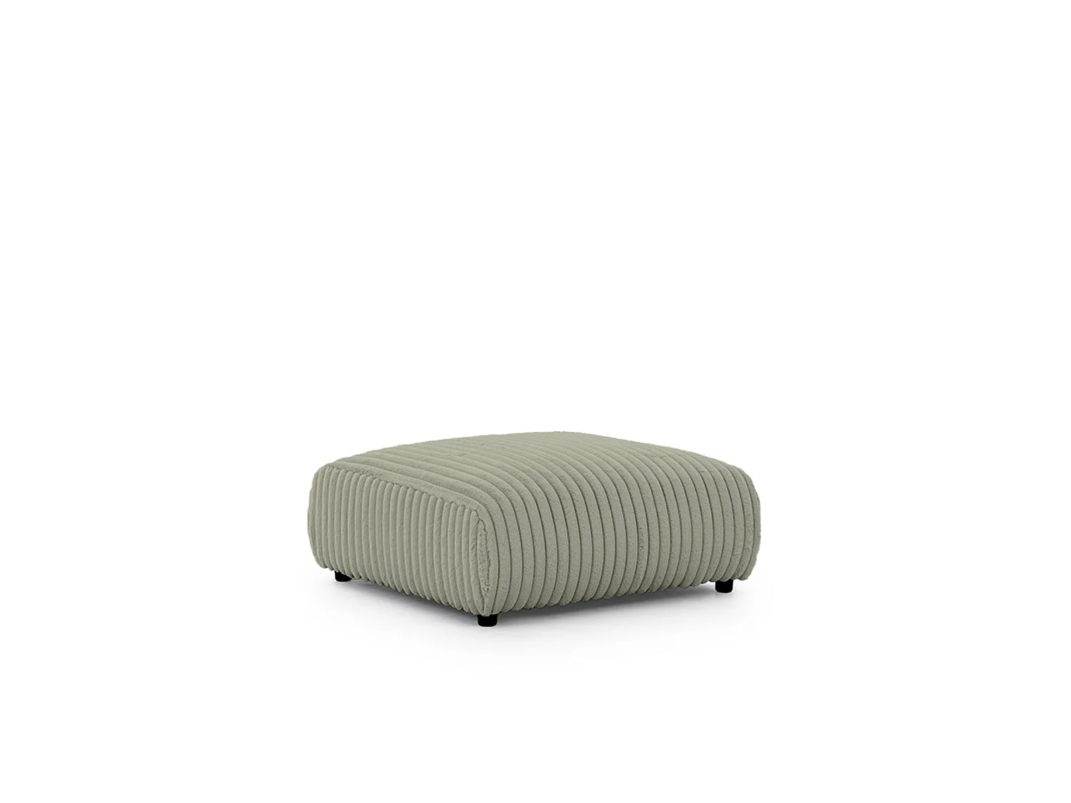 CAISA - Groene ribfluwelen poef 88x88x37 cm