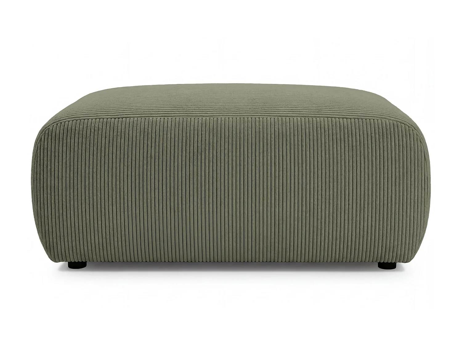 SACHA - Groene ribfluwelen poef 105x57x40 cm