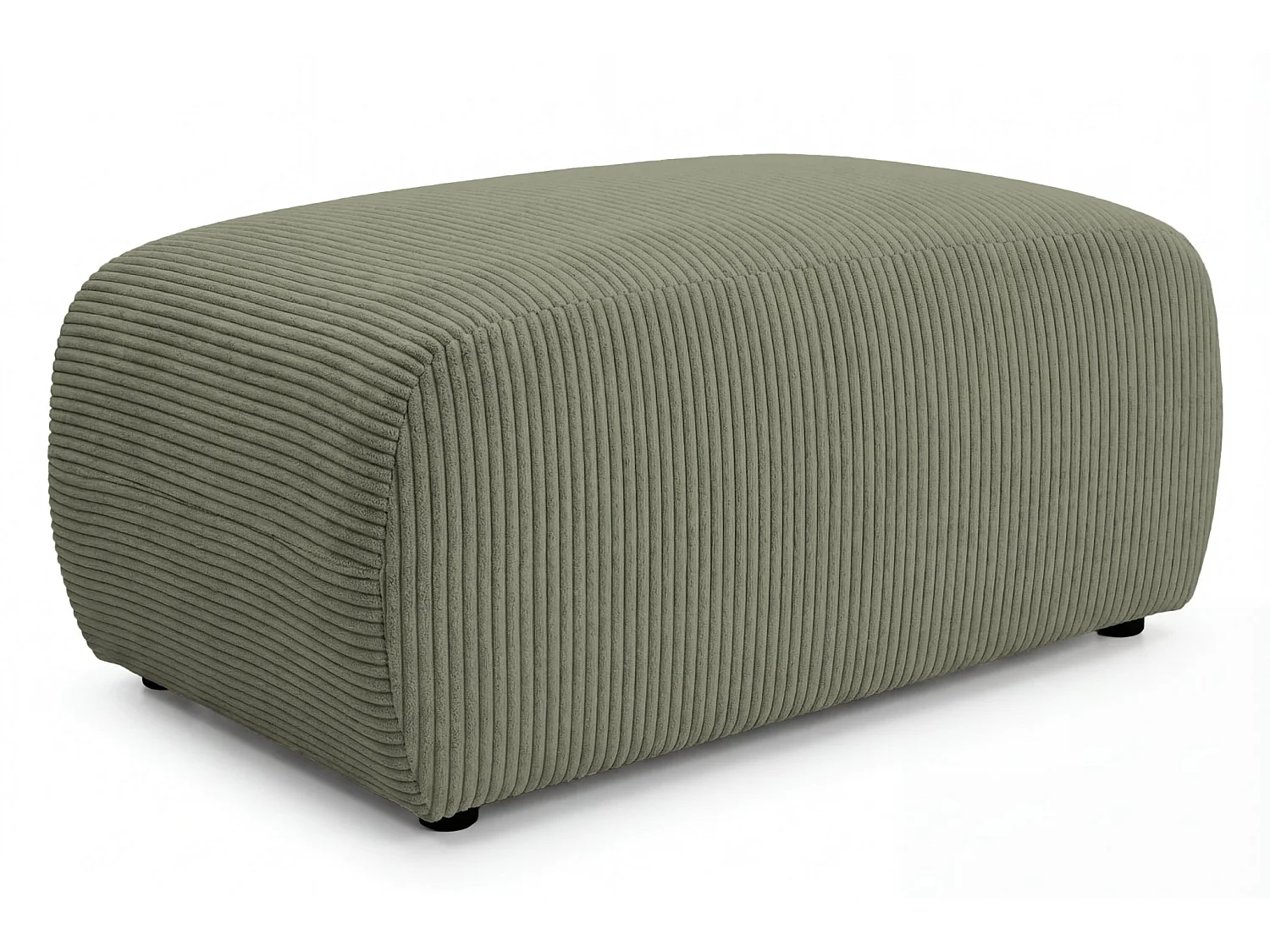 SACHA - Groene ribfluwelen poef 105x57x40 cm