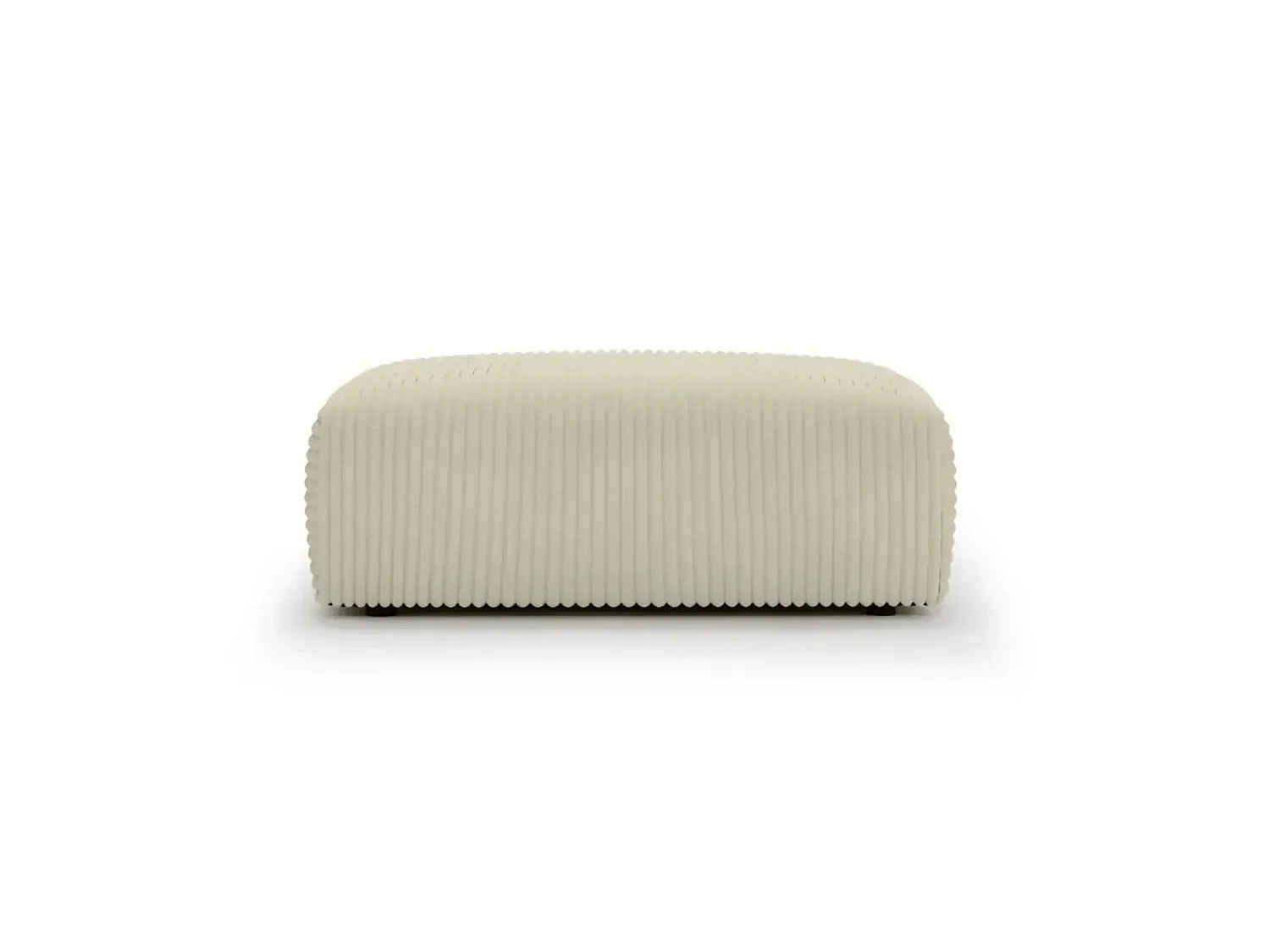 MILA - Pouf en velours côtelé Beige 110x72x40