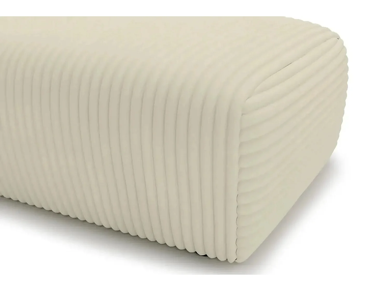 MILA - Pouf en velours côtelé Beige 110x72x40