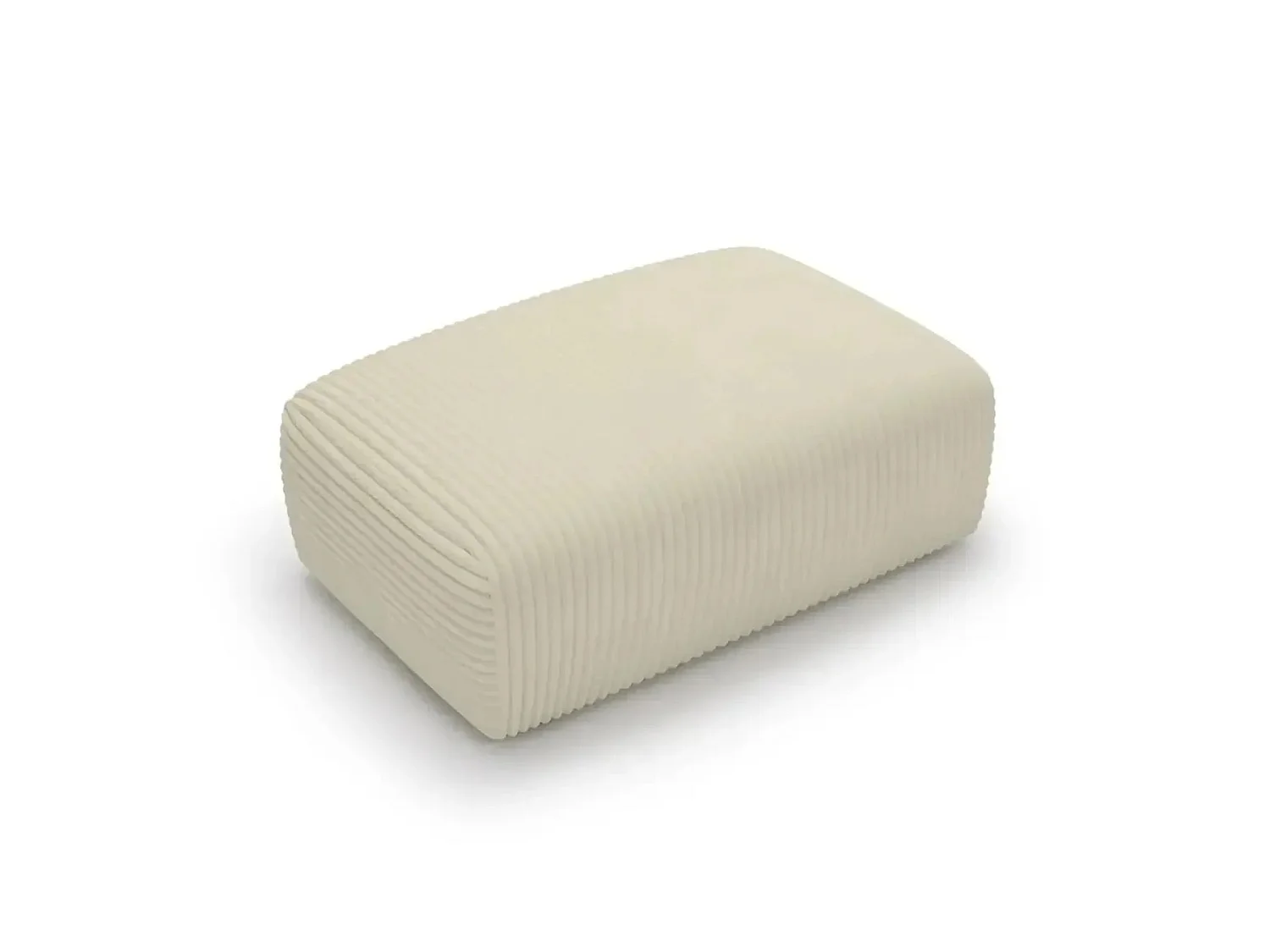MILA - Pouf en velours côtelé Beige 110x72x40