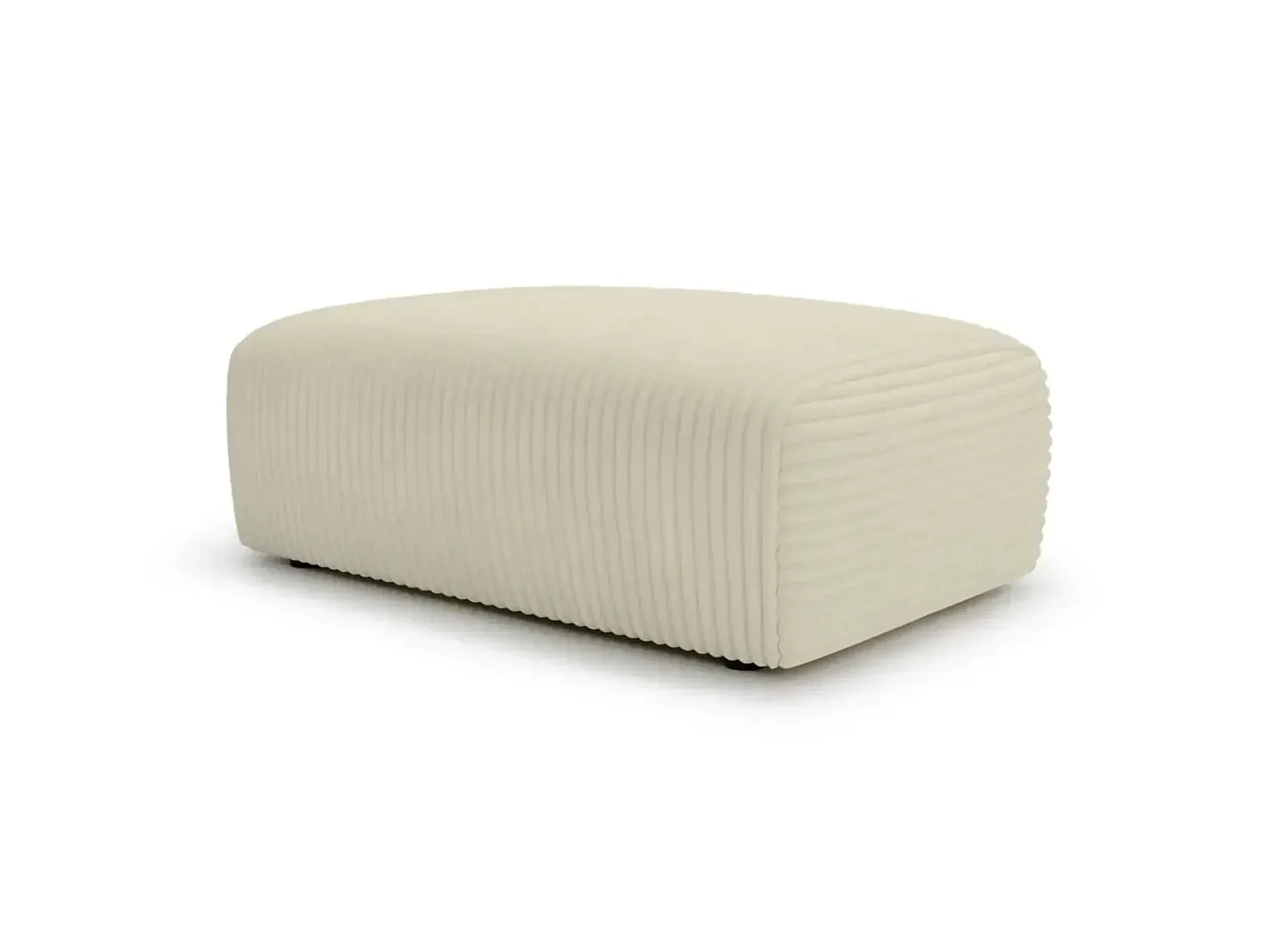 MILA - Pouf en velours côtelé Beige 110x72x40