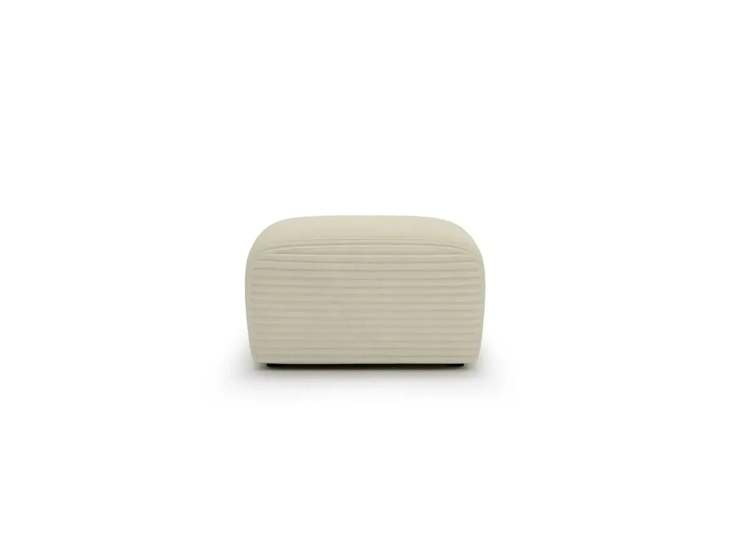 MILA - Pouf en velours côtelé Beige 110x72x40