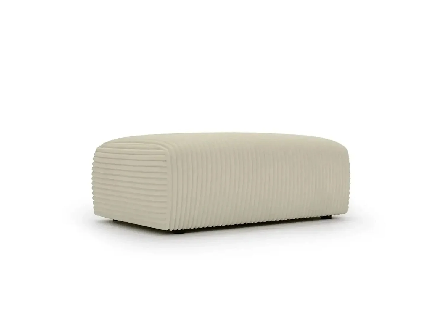 MILA - Pouf en velours côtelé Beige 110x72x40