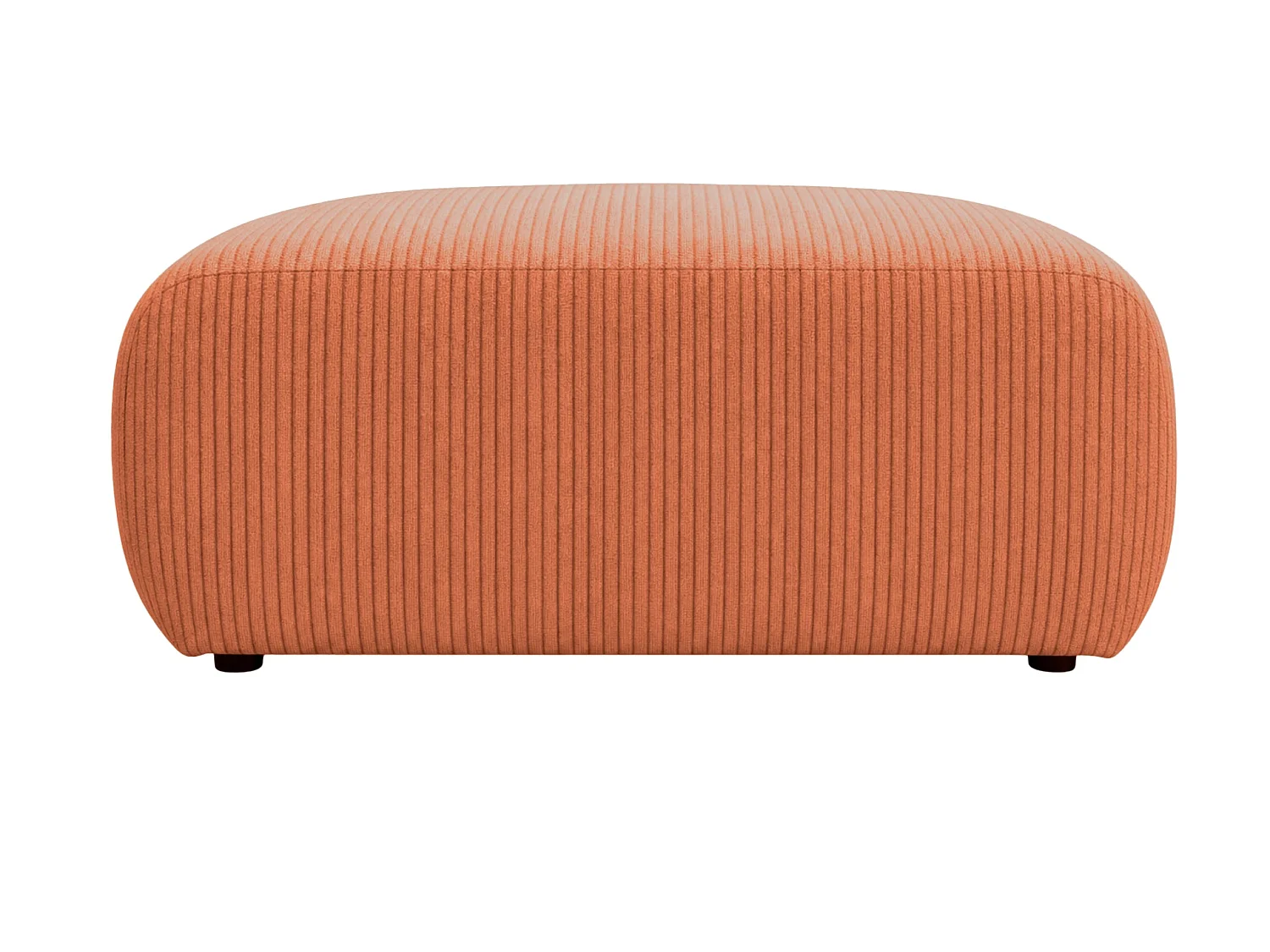 PORTOFINO - Pouf en petit velours côtelé Terracotta 105x57x40