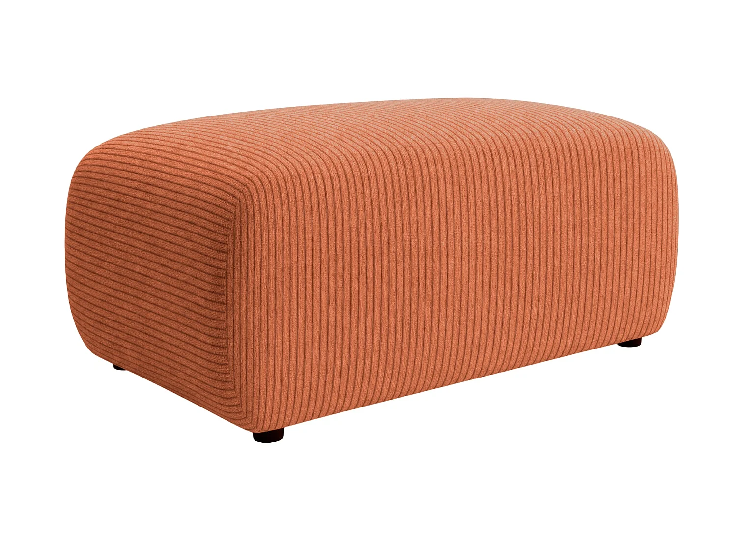 PORTOFINO - Pouf en petit velours côtelé Terracotta 105x57x40