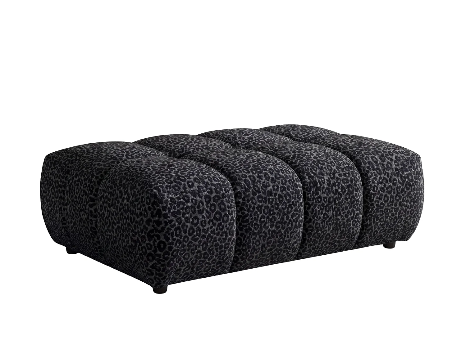 ALEXIA - Zwarte poef met dierenprint 120x60x40 cm