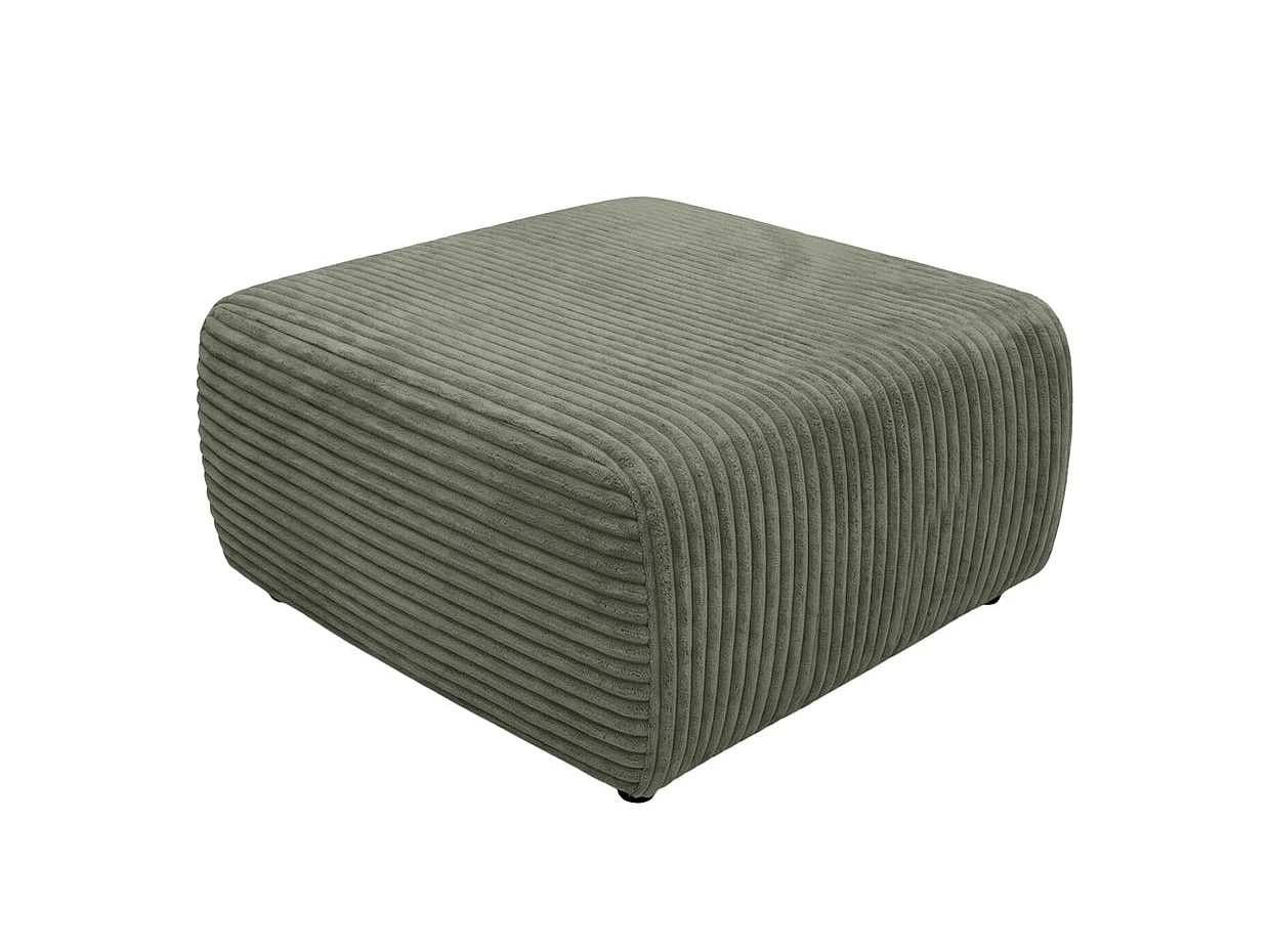 ELVIS - Groene ribfluwelen poef 96x87x44 cm