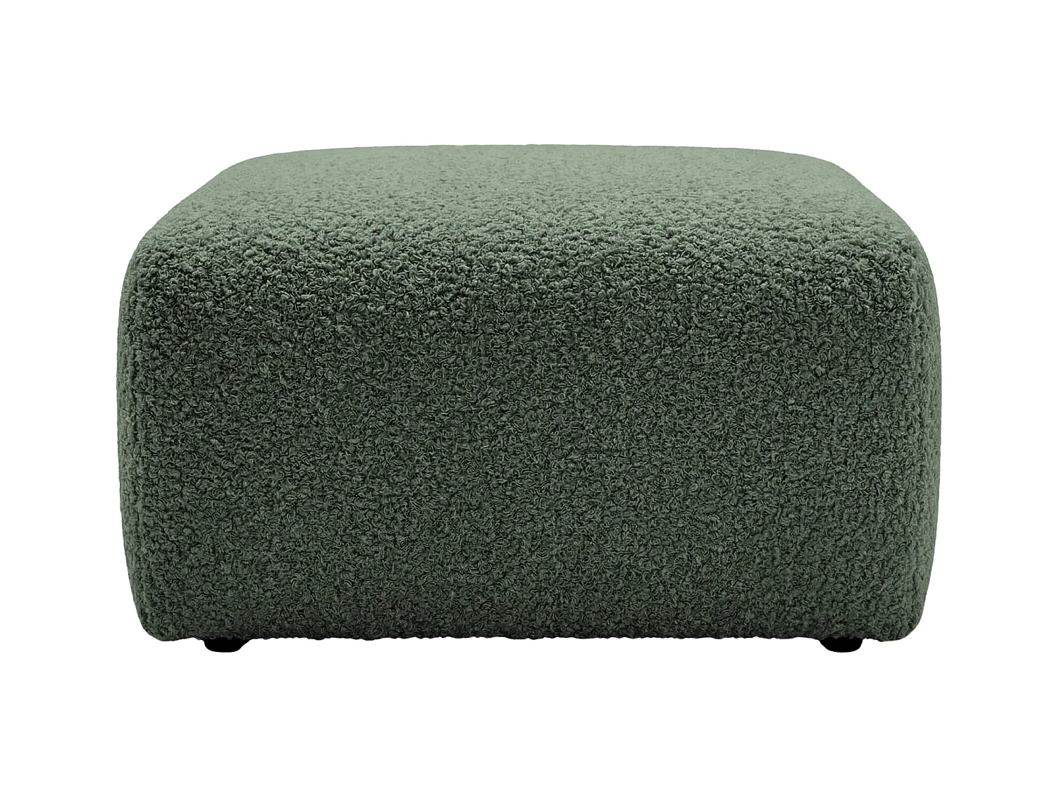 ELIO - Bouclette stoffen poef Groen 74x74x41 cm