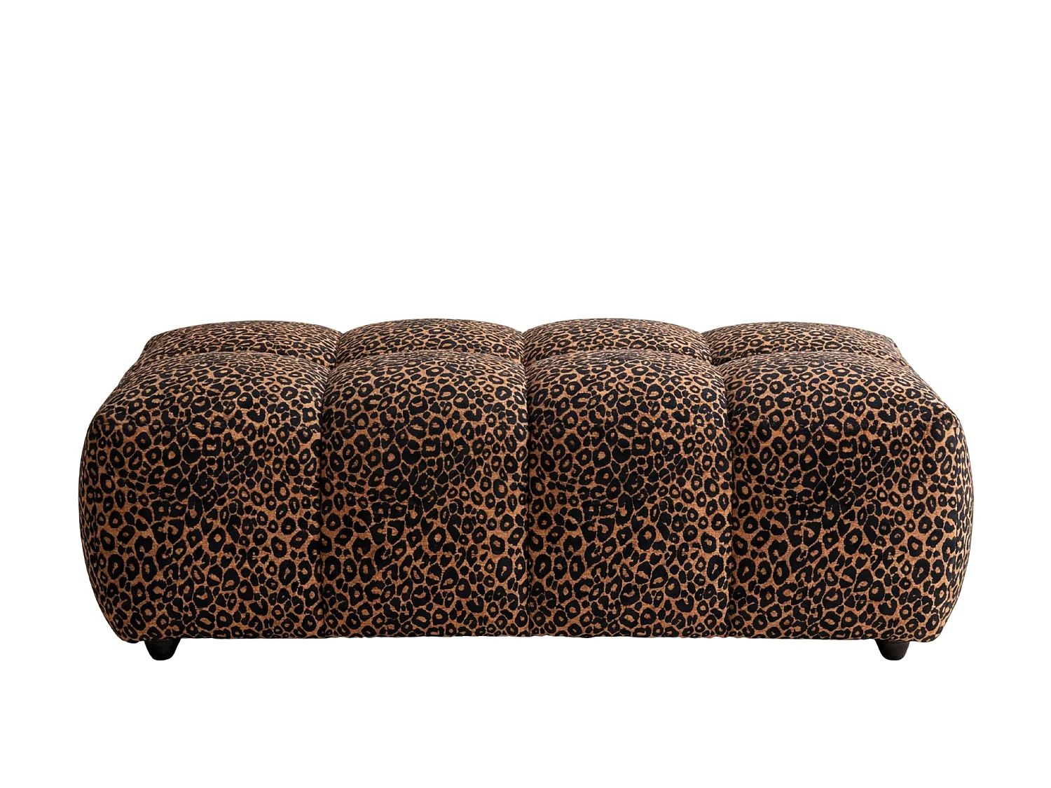 ALEXIA - Pouf en tissu imprimé animalier Terracotta 120x60x40
