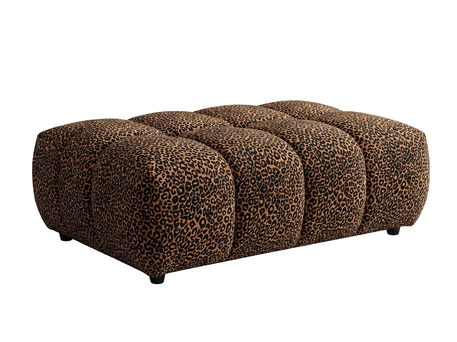 ALEXIA - Pouf en tissu imprimé animalier Terracotta 120x60x40