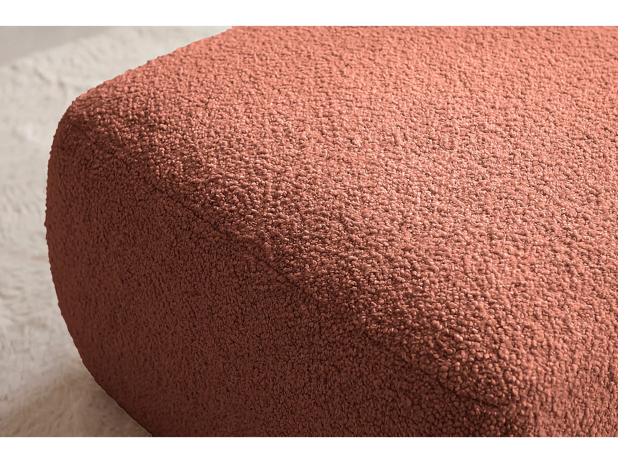 ARIEL - Pouf en tissu bouclette Terracotta 80x80x40